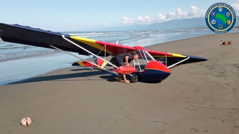 ULTRALIJERO DESAPARECIDO FUE LOCALIZADO EN PLAYA DE QUEPOS
