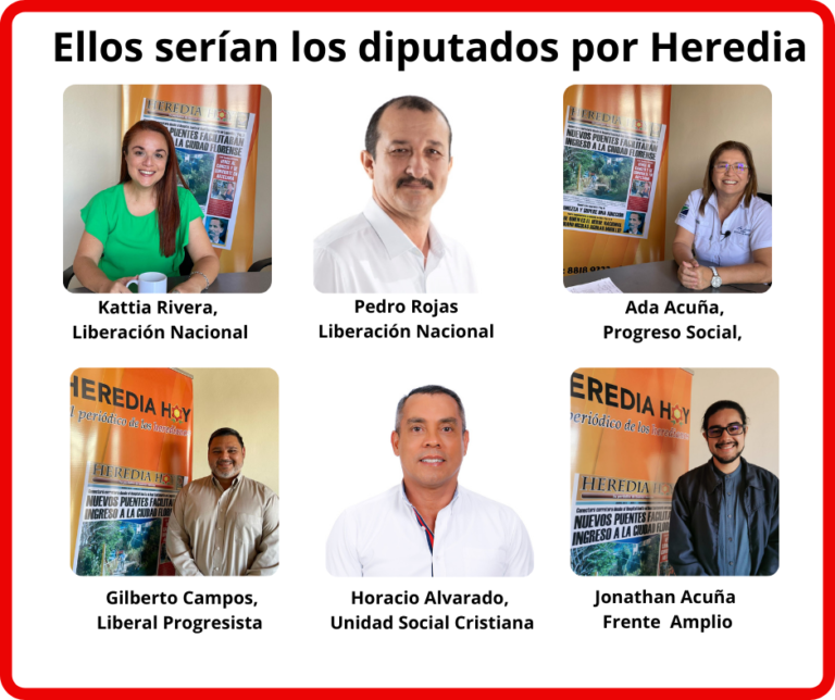 ELLOS SERÍAN LOS DIPUTADOS ELECTOS POR HEREDIA