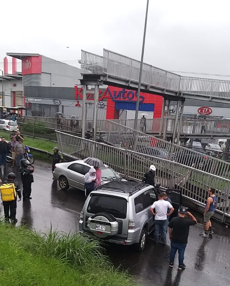 ¡CAE PUENTE PEATONAL SOBRE VEHÍCULOS!