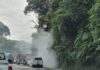 ARDE VEHÍCULO EN LA RUTA 32