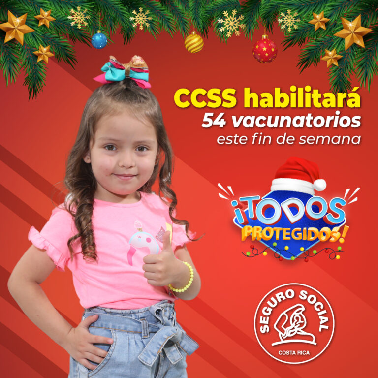 CCSS CON 54 VACUNATORIOS HABILITADOS ESTE FIN DE SEMANA