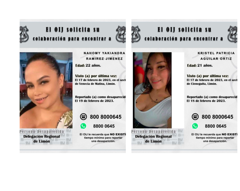 OIJ PIDE AYUDA PARA IDENTIFICAR VEHÍCULO RELACIONADO CON DESAPARICIÓN DE DOS MUJERES