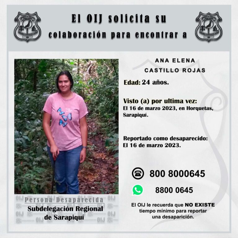 LOCALIZAN CUERPO DE MUJER DESAPARECIDA EN SARAPIQUÍ