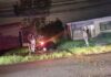 VEHÍCULO CAE EN CUNETA EN SANTA BÁRBARA