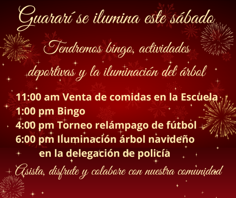 GUARARI ILUMINARÁ SU ÁRBOL DE NAVIDAD MAÑANA SÁBADO