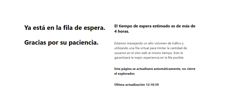 ESPERA DE 4 HORAS PARA COMPRAR LOTERÍA EN LÍNEA