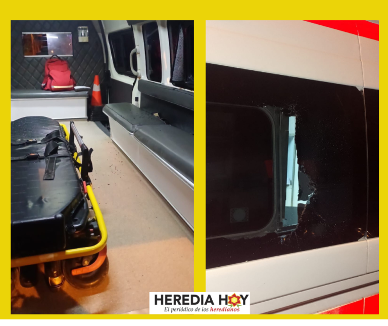 APEDREAN AMBULANCIA EN ALAJUELITA, MIENTRAS ATENDÍA EMERGENCIA