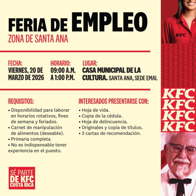 KFC REALIZARÁ FERIA DE EMPLEO CON 20 VACANTES DISPONIBLES