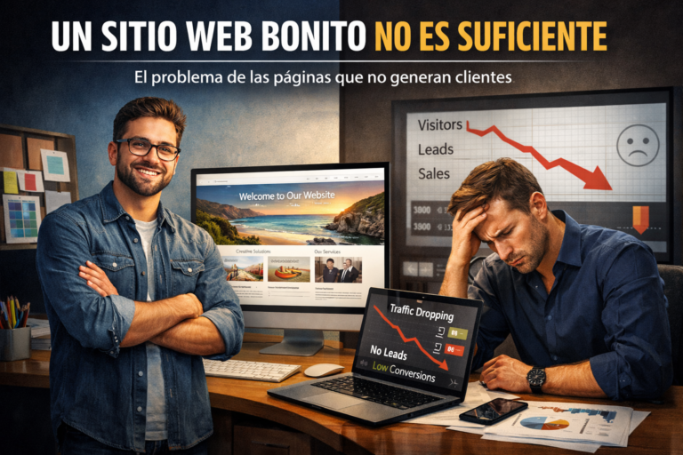 UN SITIO WEB BONITO NO ES SUFICIENTE: EL PROBLEMA DE LAS PÁGINAS QUE NO GENERAN CLIENTES