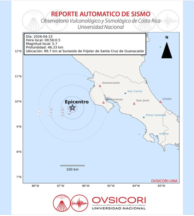 SISMO DE MAGNITUD 5.7 AL AMANECER DE ESTE MIÉRCOLES