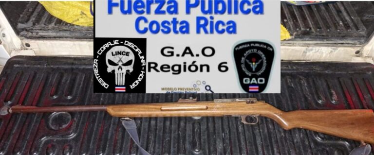 DECOMISAN CUATRO ARMAS DE FUEGO EN OPERATIVOS EN PUNTARENAS