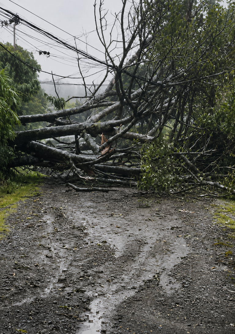 ÁRBOL CAE SOBRE EL TENDIDO ELÉCTRICO EN SAN RAFAEL DE HEREDIA